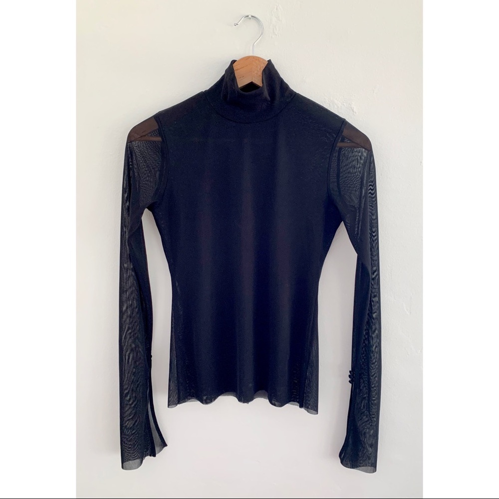 Zara black mesh turtle neck